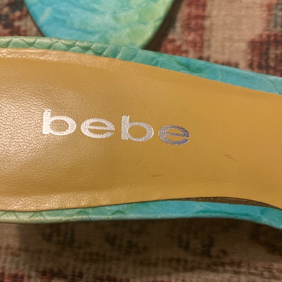 Bebe Turquoise and Lime Kitten Heels - Picture 2 of 4